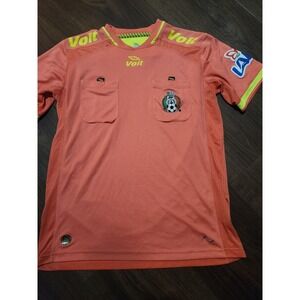 Mexico Soccer Jersey Mens Large Orange Voit Referee Shirt Football Futbol Mexico